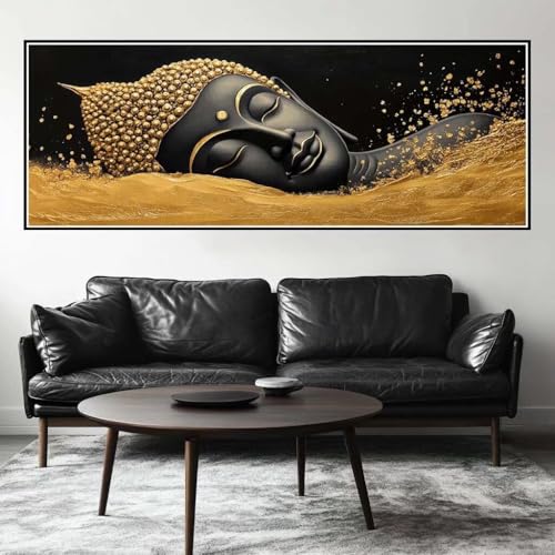 Malen Nach Zahlen Buddha Malen Nach Zahlen Erwachsene Zen, 25x75 cm XXL Groß Acrylfarben Ölgemälde, DIY Malen Nach Zahlen Kinder Anfänger Paint by Numbers Adult Set für Wand Dekor (Ohne Rahmen)-H460 von Kggyele
