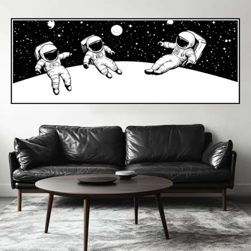 Malen Nach Zahlen Cartoon Malen Nach Zahlen Erwachsene Astronaut, 55x165 cm XXL Groß Acrylfarben Ölgemälde, DIY Malen Nach Zahlen Kinder Anfänger Set Bastelset für Wand Dekor (Ohne Rahmen) -H490 von Kggyele