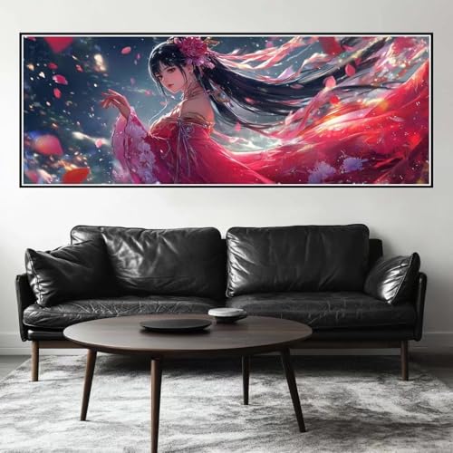 Malen Nach Zahlen Fee Malen Nach Zahlen Erwachsene Prinzessin, 45x135 cm XXL Groß Acrylfarben Ölgemälde, DIY Malen Nach Zahlen Kinder Anfänger Paint by Numbers Set für Wand Dekor (Ohne Rahmen) -H300 von Kggyele