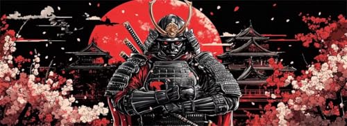 Malen Nach Zahlen Japan Malen Nach Zahlen Erwachsene Samurai, 55x165 cm XXL Groß Acrylfarben Ölgemälde, DIY Malen Nach Zahlen Kinder Anfänger Paint by Numbers Set für Wand Dekor (Ohne Rahmen) -H616 von Kggyele
