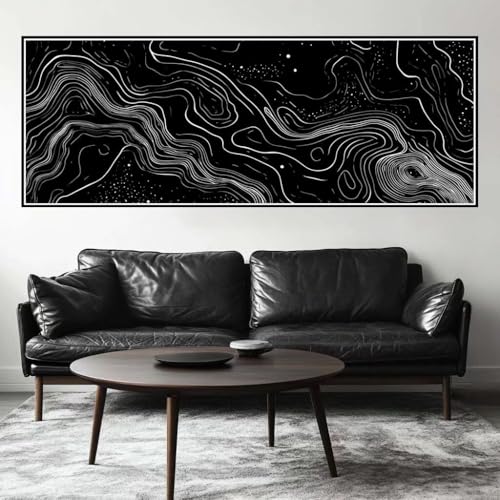 Malen Nach Zahlen Retro Malen Nach Zahlen Erwachsene Linie, 65x195 cm XXL Groß Acrylfarben Ölgemälde, DIY Malen Nach Zahlen Kinder Anfänger Paint by Numbers Set für Wand Dekor (Ohne Rahmen) -H466 von Kggyele