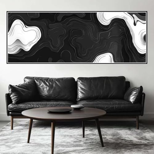 Malen Nach Zahlen Retro Malen Nach Zahlen Erwachsene Linien, 85x255 cm XXL Groß Acrylfarben Ölgemälde, DIY Malen Nach Zahlen Kinder Anfänger Paint by Numbers Set für Wand Dekor (Ohne Rahmen) -H306 von Kggyele