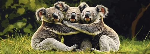 Malen Nach Zahlen Süß Malen Nach Zahlen Erwachsene Koala, 85x255 cm XXL Groß Acrylfarben Ölgemälde, DIY Malen Nach Zahlen Kinder Anfänger Paint by Numbers Adult Set für Wand Dekor (Ohne Rahmen)-H510 von Kggyele