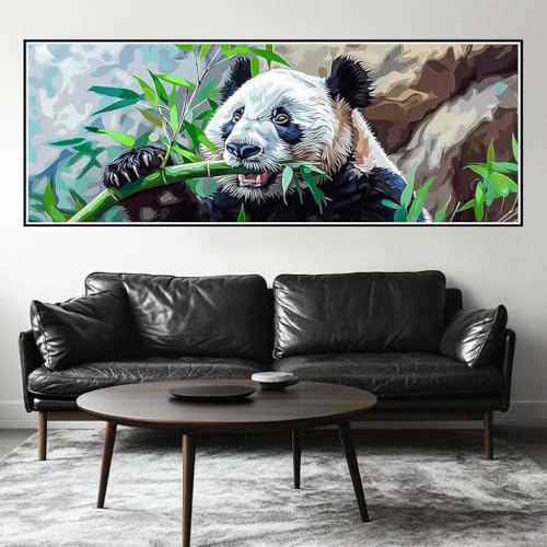 Malen Nach Zahlen Süß Malen Nach Zahlen Erwachsene Panda, 85x255 cm XXL Groß Acrylfarben Ölgemälde, DIY Malen Nach Zahlen Kinder Anfänger Paint by Numbers Adult Set für Wand Dekor (Ohne Rahmen)-H290 von Kggyele