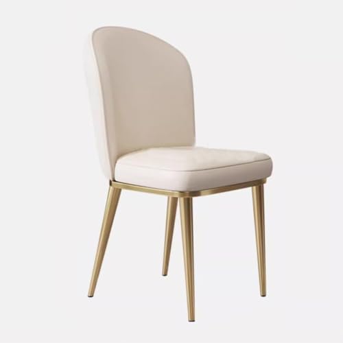 KhUkhu Esszimmerstühle, Vintage-Leder, Mid-Century-Küchenthekenstühle, Lounge-/Freizeit-/Wohnzimmer-Eckstühle, Gepolsterter Seitenstuhl Mit Goldenen Metallbeinen Und -Rückenlehnen,Weiß KhUkhu Esszimmerstühle, Vintage-Leder, Mid-Century-Küchenthekenstühle, Lounge-/Freizeit-/Wohnzimmer-Eckstühle, Gepolsterter Seitenstuhl Mit Goldenen Metallbeinen Und -Rückenlehnen,Weiß von KHUKHU