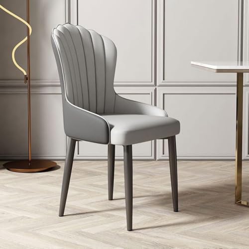 KhUkhu Esszimmerstuhl Aus PU-Leder, Küchenstuhl in Kontrastfarbe Mit Gepolstertem Sitz, Lounge-Eckstuhl Für Die Theke Mit Rückenlehne Und Armlehnen,B von KhUkhu