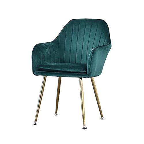 KhUkhu Esszimmerstuhl Aus Samt, Wohnzimmersessel Mit Metallbeinen, Sitzfläche Und Rückenlehne Aus Samt, Freizeitsofa-Sessel,B1 von KhUkhu