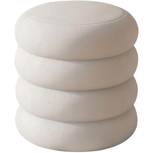 KhUkhu Ottomane Stoff Gepolsterter Hocker Basis Pouf Fußhocker Für Schlafzimmer Wohnzimmer Garten Balkon Frisierkommode Hocker Büro von KHUKHU