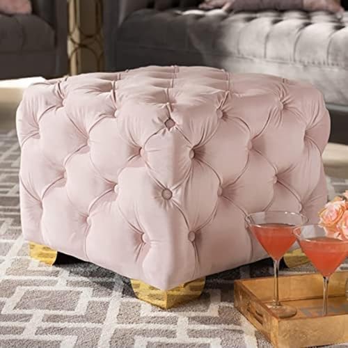 KhUkhu Quadratischer Ottoman-Fußhocker Mit Getuftetem Samtbezug – Gepolsterter Würfel-Fußstützen-Couchtisch Für Wohnzimmer Oder Schlafzimmer,Light pink KhUkhu Quadratischer Ottoman-Fußhocker Mit Getuftetem Samtbezug – Gepolsterter Würfel-Fußstützen-Couchtisch Für Wohnzimmer Oder Schlafzimmer,Light pink von KHUKHU