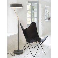 Retro Handgemachter Leder Schmetterling Stuhl, Schwarzer Faltbarer Lounge Relax Sessel von KhammaGhaniKraft