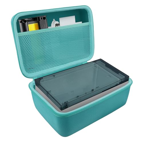 Khanka für Liene Amber M100/M200 Fotodrucker Smartphone 10X15 Hartschalenkoffer, Tragetasche mit Netzfach für Liene DHP513 4x6'' Zubehör, Nur Tasche（Tiffanyblau） von Khanka