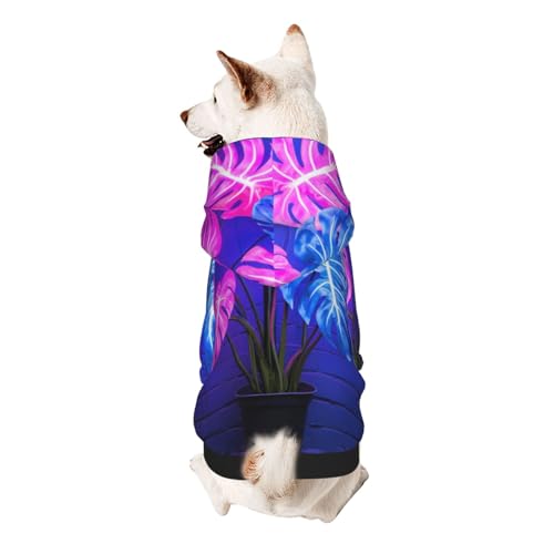 Fantastischer Hunde-Kapuzenpullover mit leuchtenden Pflanzen für kleine, weiche, atmungsaktive Haustierkleidung für kleine von Khkbnb