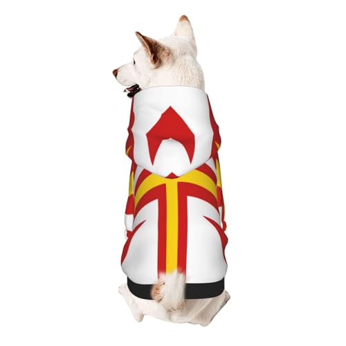 Hunde-Kapuzenpullover mit Flagge der Guernsey-Inseln, weich, atmungsaktiv, Haustierkleidung für kleine von Khkbnb