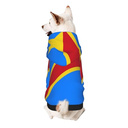 Hunde-Kapuzenpullover mit Flagge des Kongo, weich, atmungsaktiv, Haustierkleidung für kleine Hunde-Kapuzenpullover mit Flagge des Kongo, weich, atmungsaktiv, Haustierkleidung für kleine von Khkbnb