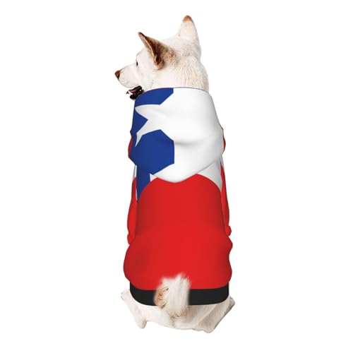 Hunde-Kapuzenpullover mit Flagge von Chile für kleine, weiche, atmungsaktive Haustierkleidung für kleine von Khkbnb