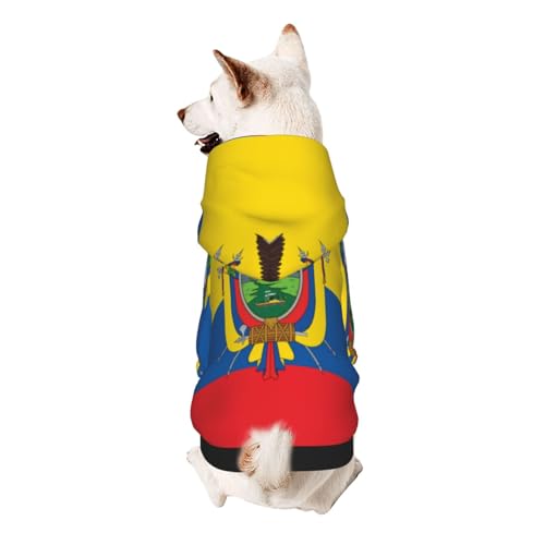Hunde-Kapuzenpullover mit Flagge von Ecuador für kleine, weiche, atmungsaktive Haustierkleidung für kleine von Khkbnb