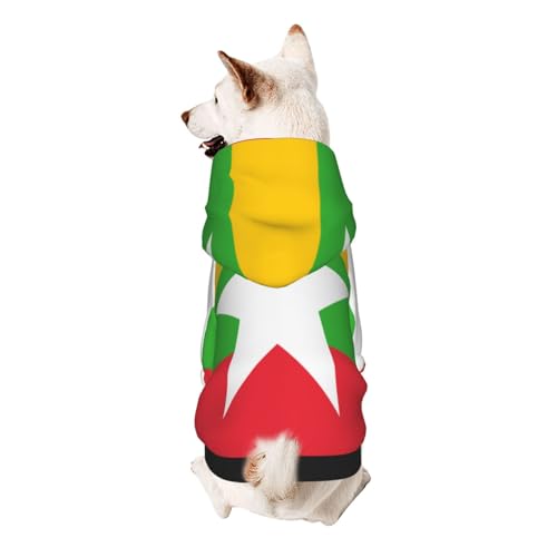 Hunde-Kapuzenpullover mit Flagge von Myanmar für kleine, weiche, atmungsaktive Haustierkleidung für kleine von Khkbnb