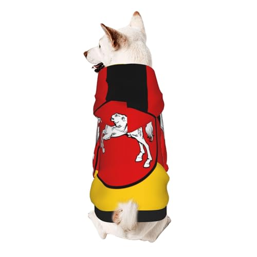 Hunde-Kapuzenpullover mit Flagge von Niedersachsen für kleine, weiche, atmungsaktive Haustierkleidung für kleine Hunde von Khkbnb