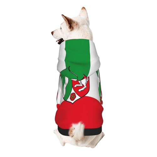 Hunde-Kapuzenpullover mit Flagge von Nordrhein Westfalen für kleine, weiche, atmungsaktive Haustierkleidung für kleine Hunde-Kapuzenpullover mit Flagge von Nordrhein Westfalen für kleine, weiche, atmungsaktive Haustierkleidung für kleine von Khkbnb