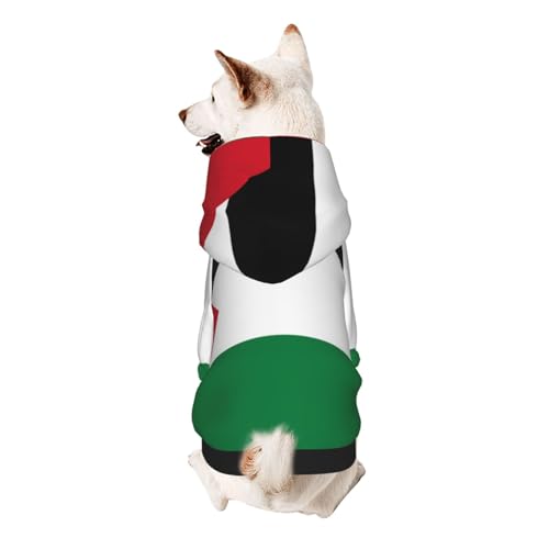 Hunde-Kapuzenpullover mit Flagge von Palästina, weich, atmungsaktiv, Haustierkleidung für kleine von Khkbnb