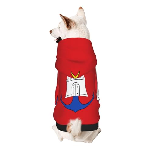 Hunde-Kapuzenpullover mit Hamburger Flagge, weich, atmungsaktiv, Haustierkleidung für kleine Hunde-Kapuzenpullover mit Hamburger Flagge, weich, atmungsaktiv, Haustierkleidung für kleine von Khkbnb