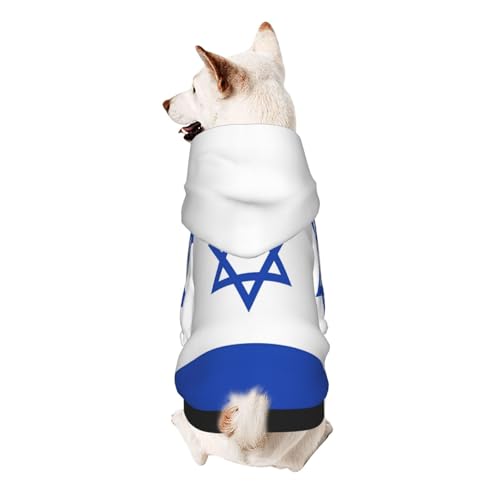 Hunde-Kapuzenpullover mit Israel-Flagge, weich, atmungsaktiv, Haustierkleidung für kleine von Khkbnb