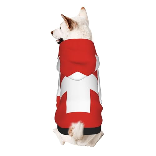 Hunde-Kapuzenpullover mit Schweizer Flagge, weich, atmungsaktiv, Haustierkleidung für kleine Hunde-Kapuzenpullover mit Schweizer Flagge, weich, atmungsaktiv, Haustierkleidung für kleine von Khkbnb
