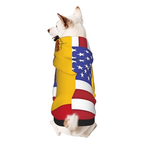 Hunde-Kapuzenpullover mit amerikanischer Spanien-Flagge, weich, atmungsaktiv, Haustierkleidung für kleine Hunde-Kapuzenpullover mit amerikanischer Spanien-Flagge, weich, atmungsaktiv, Haustierkleidung für kleine von Khkbnb