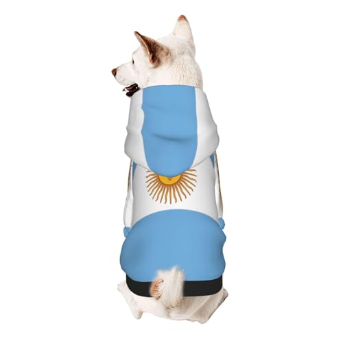 Hunde-Kapuzenpullover mit argentinischer Flagge, weich, atmungsaktiv, Haustierkleidung für kleine von Khkbnb
