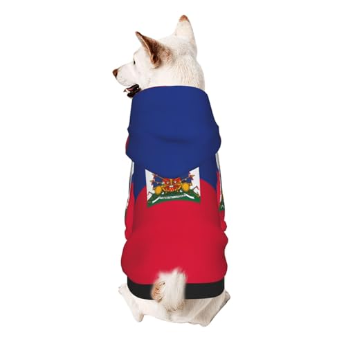 Hunde-Kapuzenpullover mit haitianischer Flagge, weich, atmungsaktiv, Haustierkleidung für kleine Hunde-Kapuzenpullover mit haitianischer Flagge, weich, atmungsaktiv, Haustierkleidung für kleine von Khkbnb