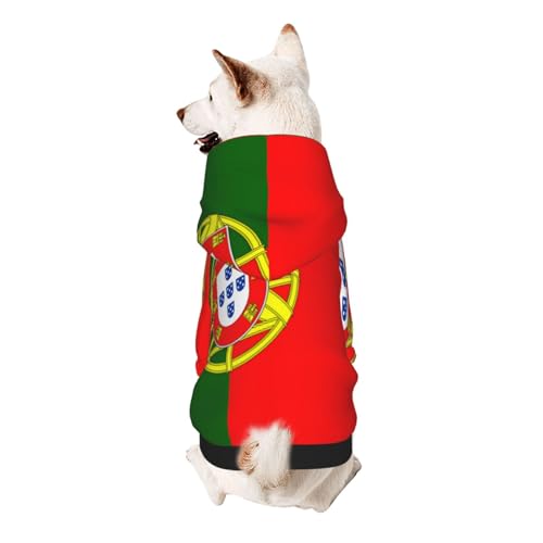 Hunde-Kapuzenpullover mit portugiesischer Flagge, weich, atmungsaktiv, Haustierkleidung für kleine von Khkbnb