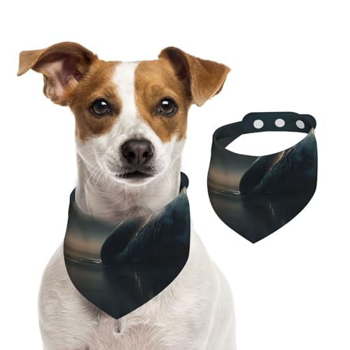 Hundehalstuch, Schwäne auf dem See, verstellbar, für Jungen und Mädchen, geeignet für Katzen und Hunde, Haustierzubehör von Khkbnb