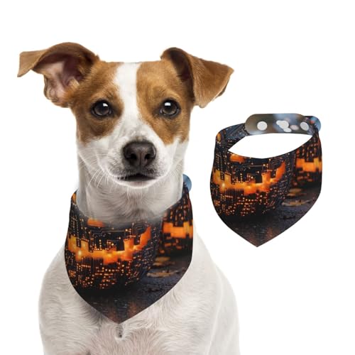 Pumpkin Technology Hundehalstuch, verstellbar, für Jungen und Mädchen, geeignet für Katzen und Hunde, Haustierzubehör Pumpkin Technology Hundehalstuch, verstellbar, für Jungen und Mädchen, geeignet für Katzen und Hunde, Haustierzubehör von Khkbnb