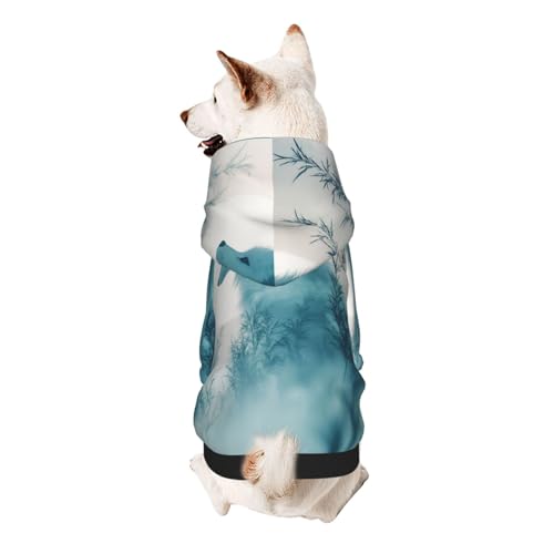 The Fox in The Mist Hunde-Kapuzenpullover für kleine, weiche, atmungsaktive Haustierkleidung für kleine von Khkbnb