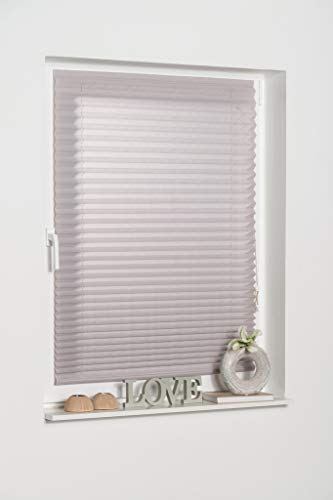 K-Home® Klebe-Plissee Grau Lichtschutz B90 x H210 cm von Khome