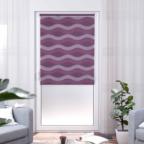 K-Home Klemmfix Doppelrollo Welle ohne Bohren - Bordeaux 90 cm x 200 cm (B x L) von Khome