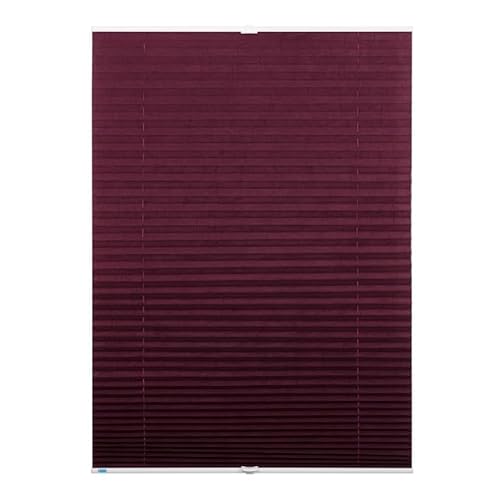 K-Home Klemmfix-Plissee 130 x 130 cm (B x L) Bordeaux Lichtschutz +++ Moderne Crushed Optik +++ von Khome