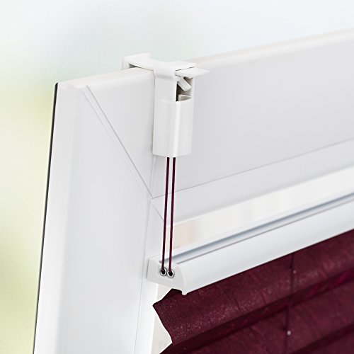 K-Home Klemmfix-Plissee 75 x 210 cm (B x L) Bordeaux Lichtschutz +++ Moderne Crushed Optik +++ von Khome