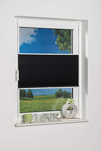 K-Home Klemmfix-Plissee Palma 95 x 210 cm (B x L) Anthrazit Lichtschutz +++ Moderne Crushed Optik +++ von Khome