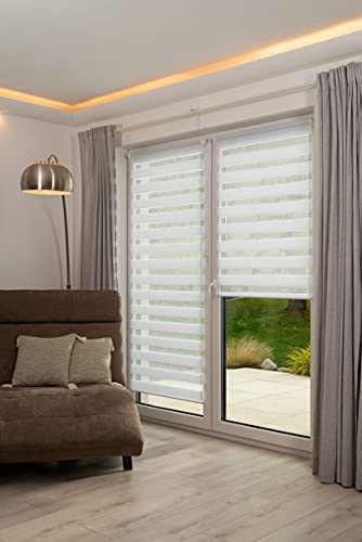 K-home 517667-20 Klemmfix Doppelrollo Madrid ohne Bohren Weiß 45 x 150 cm (B x L) von Khome