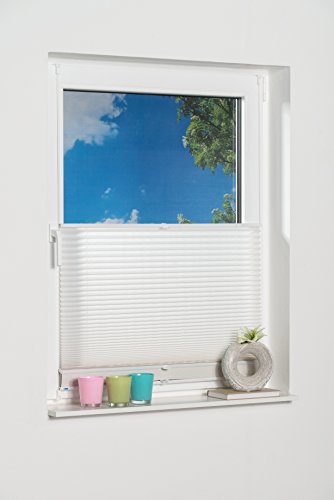 K-home Klemmfix-Doppelplissee 2-in-1 Lichtschutz mit Verdunklung 70 x 210 (B x L) weiß von Khome