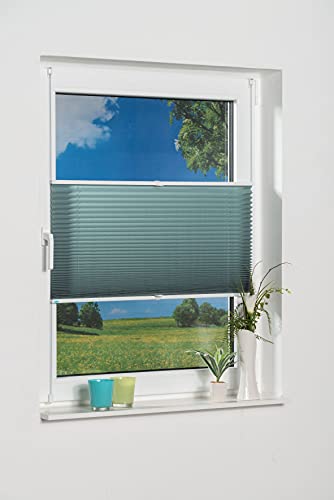 K-home Klemmfix-Plissee, Petrol, 70cm x 210cm (B x L) von Khome