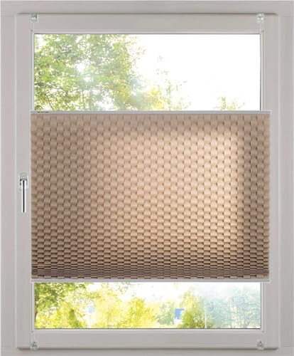 K-Home Klemmfix Plissee 3D-Effekt Taupe 80 x 210 cm von Khome