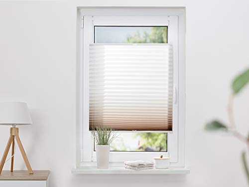 K-home Klemmfix-Plissee Farbverlauf Braun 75cm x 210cm (B x L) von Khome