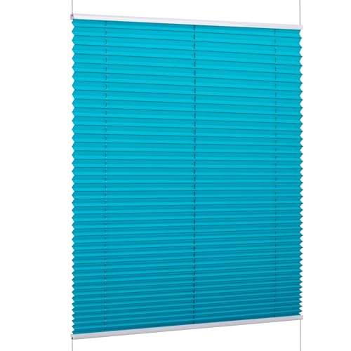 K-Home Klemmfix-Plissee Florida Petrol 100 x 130 cm (B x L) einzigartiges Design mit bezauberndem Lichteffekt von Khome