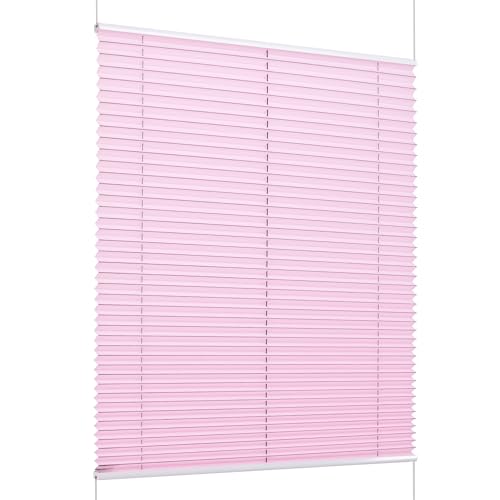 K-Home Klemmfix-Plissee Florida Rosa 70 x 210 cm (B x L) einzigartiges Design mit bezauberndem Lichteffekt von Khome