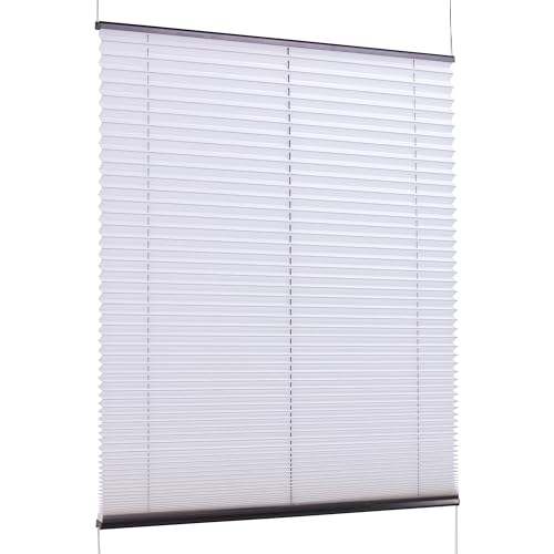 K-Home Klemmfix-Plissee Florida Weiß 90 x 130 cm (B x L) einzigartiges Design mit bezauberndem Lichteffekt von Khome