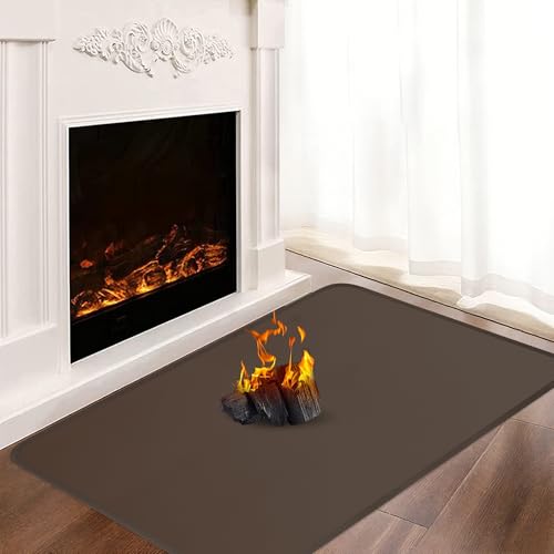 Feuerfeste Unterlage, 120 x 70 cm Feuerfeste Matte für Kaminofen, Funkenschutzplatte Kaminofen Unterlage, Feuerfeste Bodenschutzmatte für Kamine Bodenblech, Zum Schutz des Bodens Vor Funken, Braun Feuerfeste Unterlage, 120 x 70 cm Feuerfeste Matte für Kaminofen, Funkenschutzplatte Kaminofen Unterlage, Feuerfeste Bodenschutzmatte für Kamine Bodenblech, Zum Schutz des Bodens Vor Funken, Braun von Khongoo