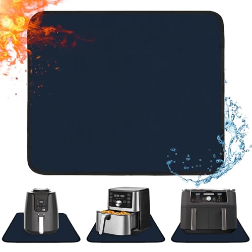 Khongoo Feuerfeste Unterlage 30 x 45cm-1mm, Hitzeschutzmatte für Luftfritteuse, Hitzebeständige Unterlage für Küchenarbeitsplatten, Öl- und Wasserabweisend Sowie leicht zu reinigen, Blau, 1Stück von Khongoo