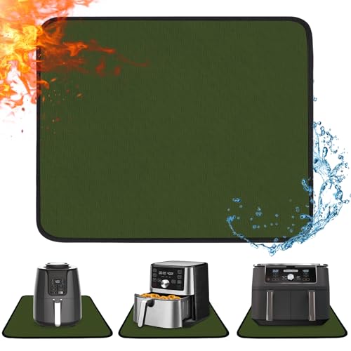 Khongoo Feuerfeste Unterlage 30 x 45cm-1mm, Hitzeschutzmatte für Luftfritteuse, Hitzebeständige Unterlage für Küchenarbeitsplatten, Öl- und Wasserabweisend Sowie leicht zu reinigen, Grün, 1Stück von Khongoo